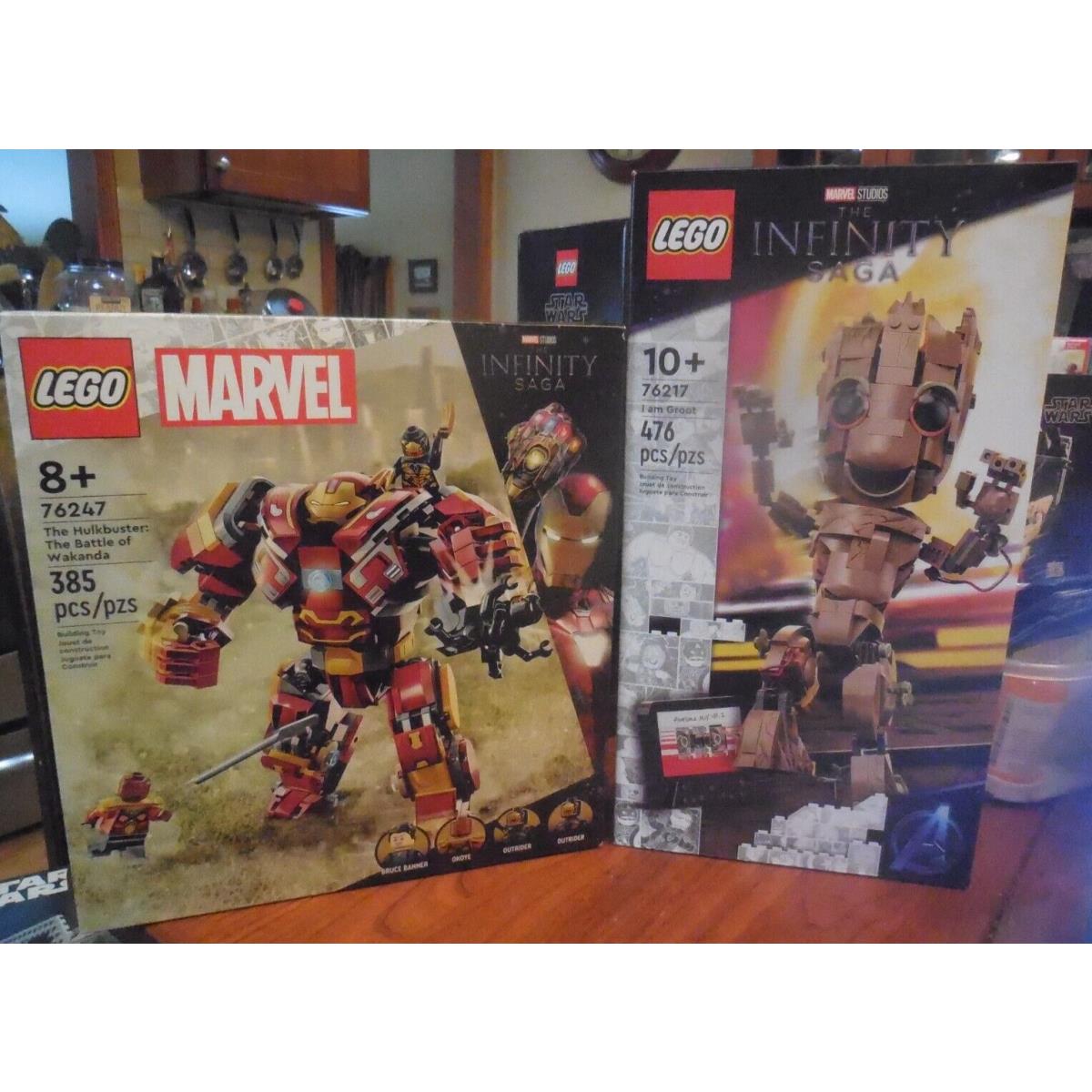 2-LEGO Marvel Infinity I Am Groot The Hulkbuster 76217 76247