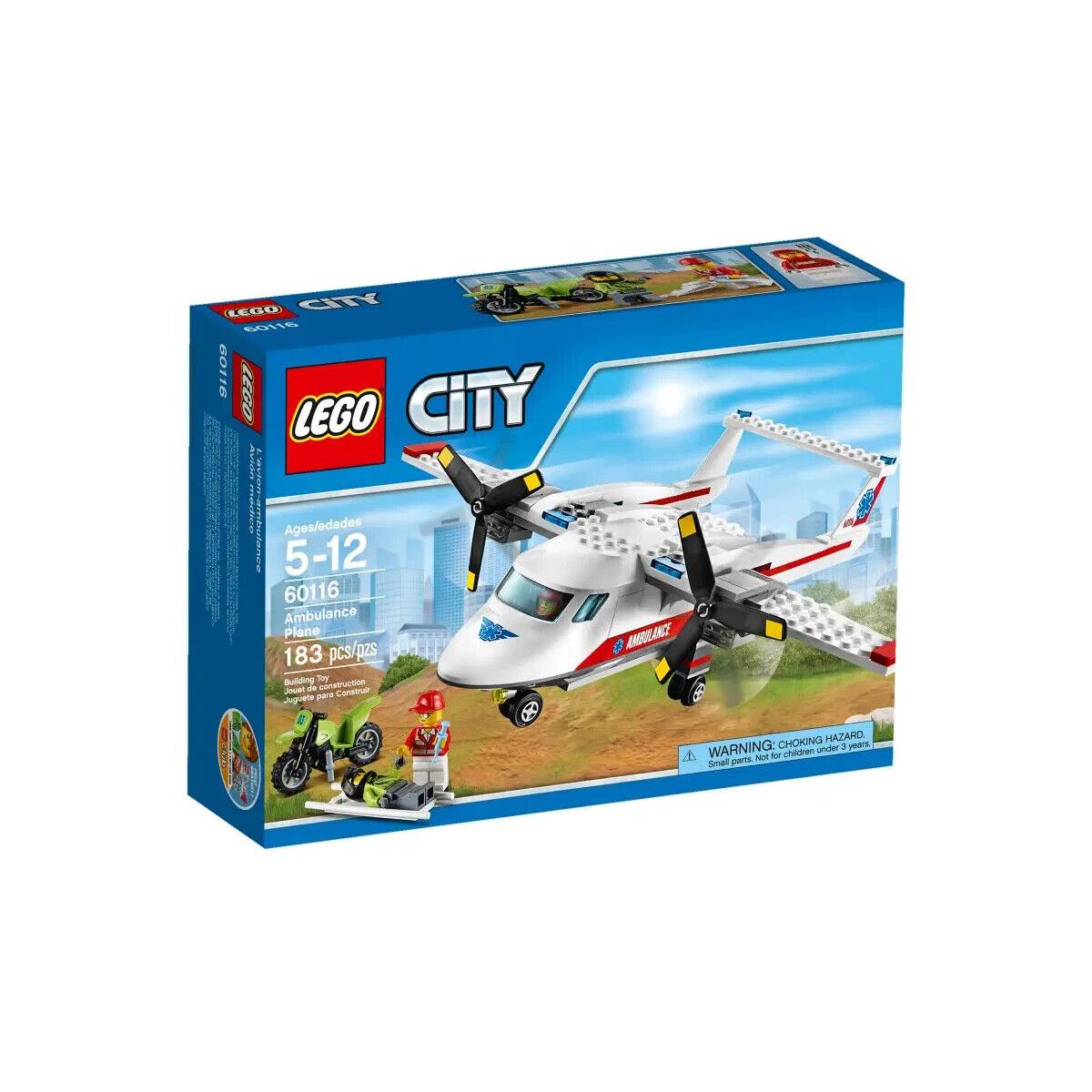 Lego Ambulance Plane 60116 Town Minifigure Building Set