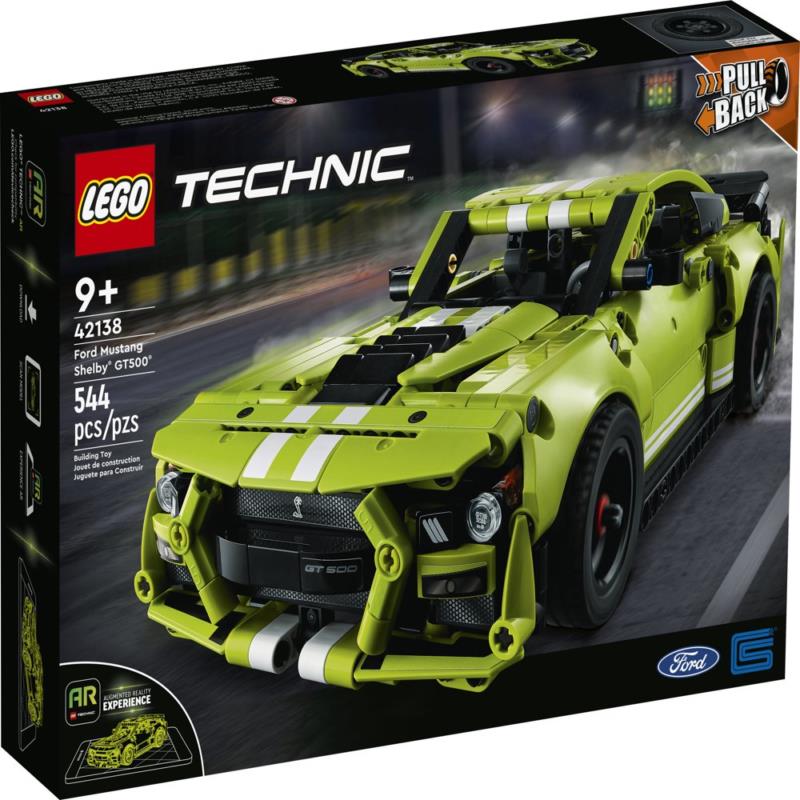 Lego Technic Ford Mustang Shelby GT500 Building Set 42138 Pull Back Drag Racecar