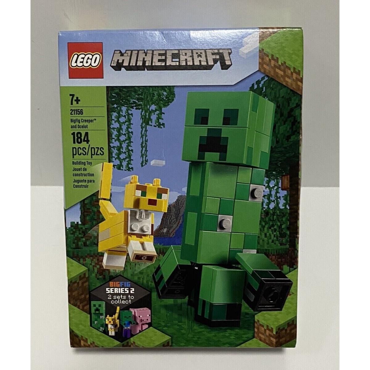 Lego Minecraft Bigfig Creeper and Ocelot 21156 Toy Gift Retired Set