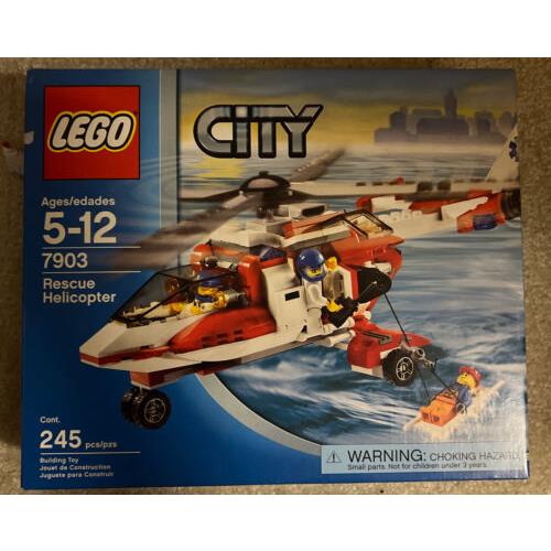 Lego City 7903 Rescue Helicopter Mini Figures Box Never Opened 245 Pc