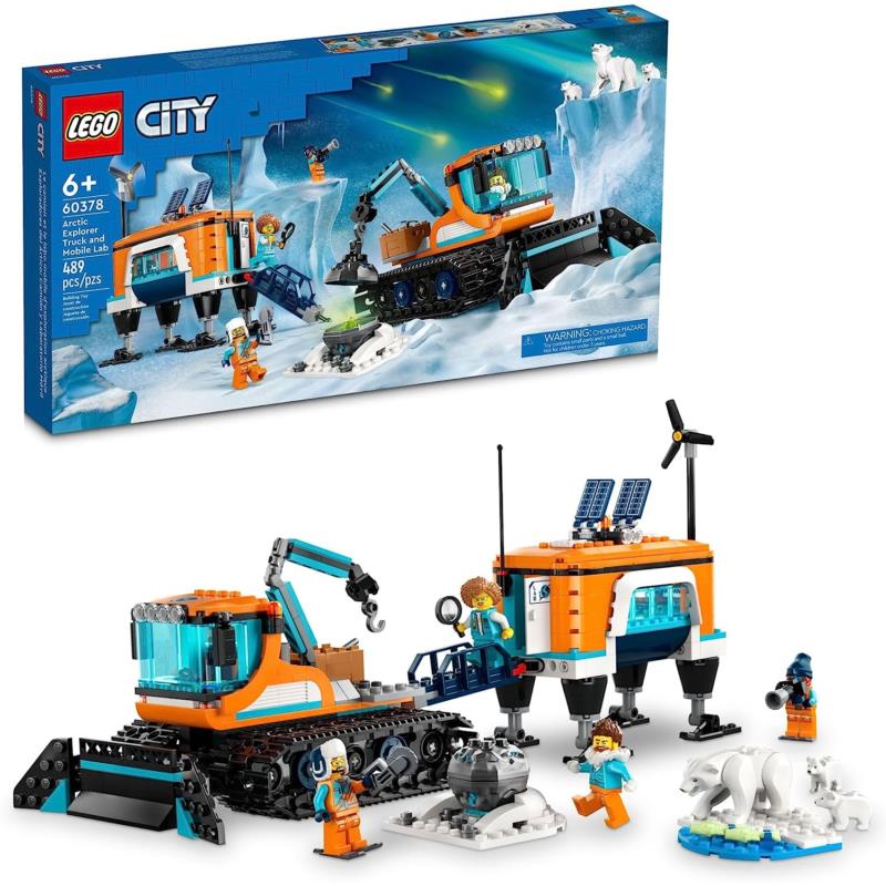 Lego City Arctic Explorer Truck and Mobile Lab 60378 Building Toy Set 489 Pieces