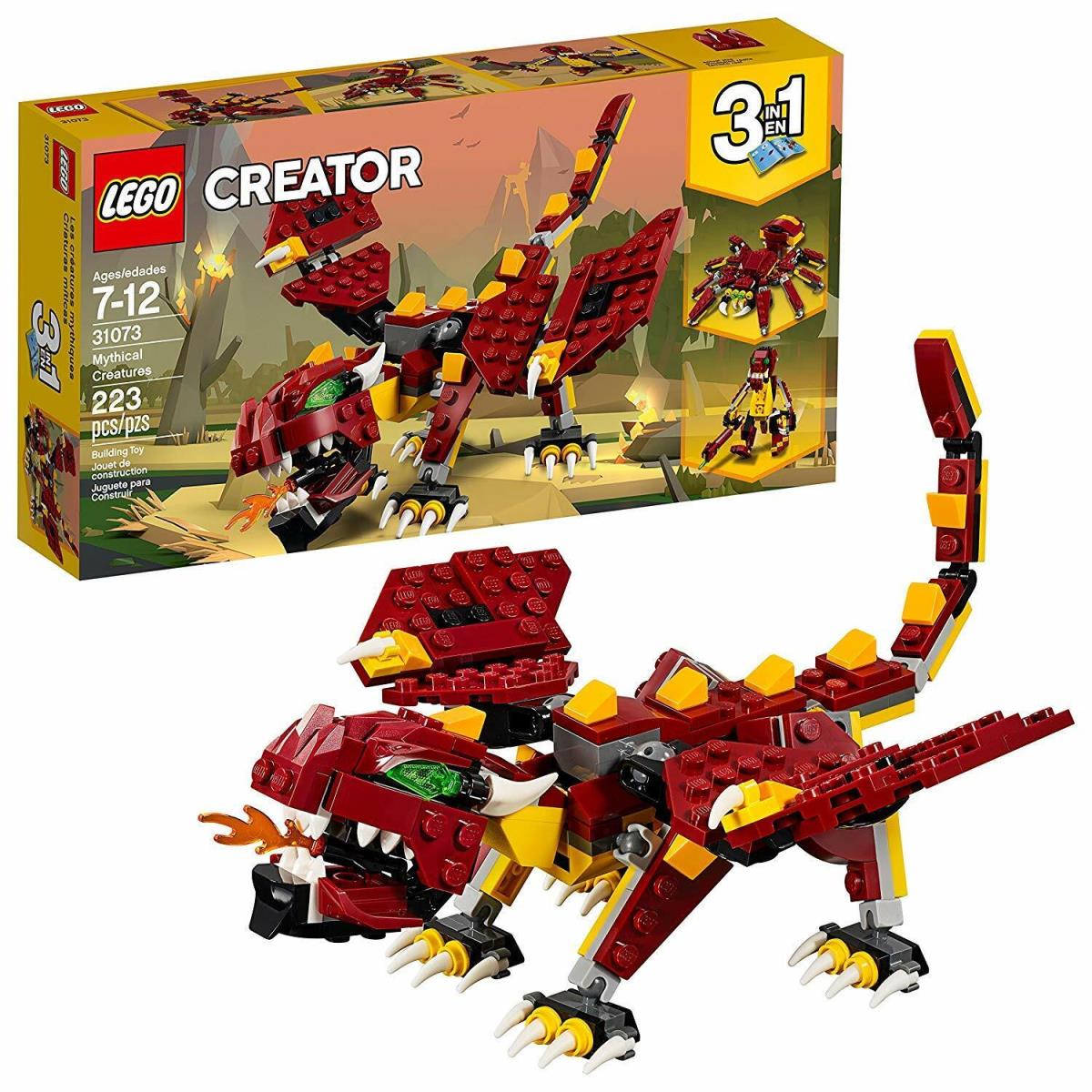 Lego Creator 3 In 1 Mythical Creatures 223 Pcs Building Kit Dragon Spider Troll