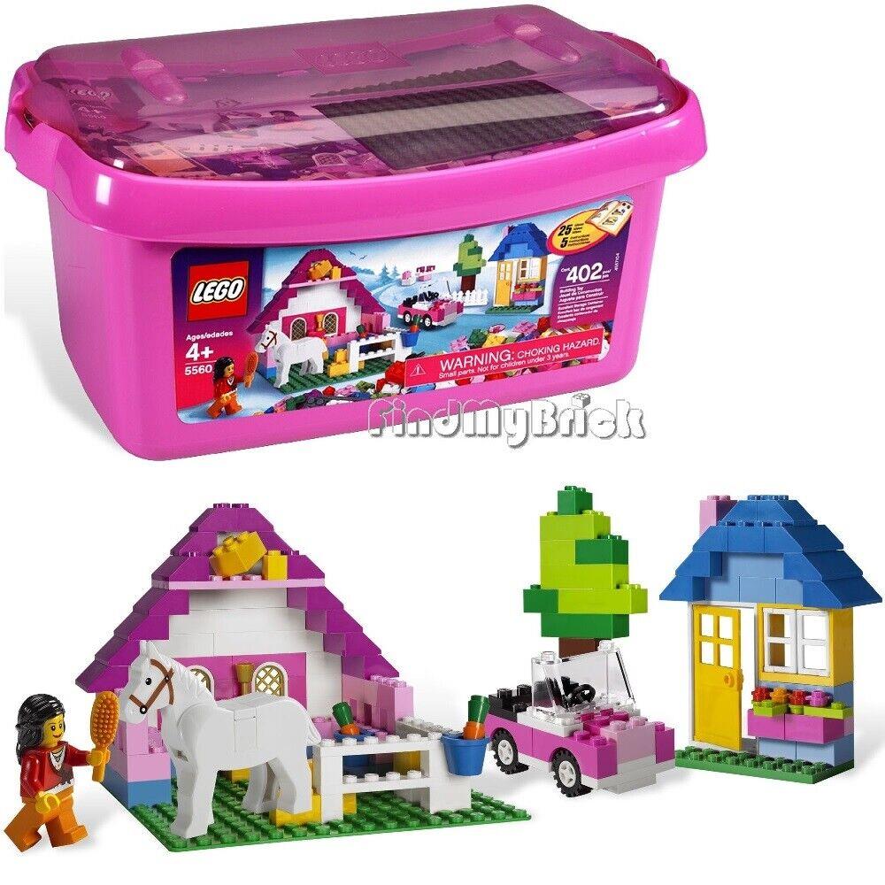 Lego Classic 5560 Large Pink Brick Box - Girl Horse Car House Etc - Pink