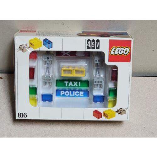 1986 Vintage 816 Lego Police Taxi Luminous Glow Bricks 17 pc Set Rare