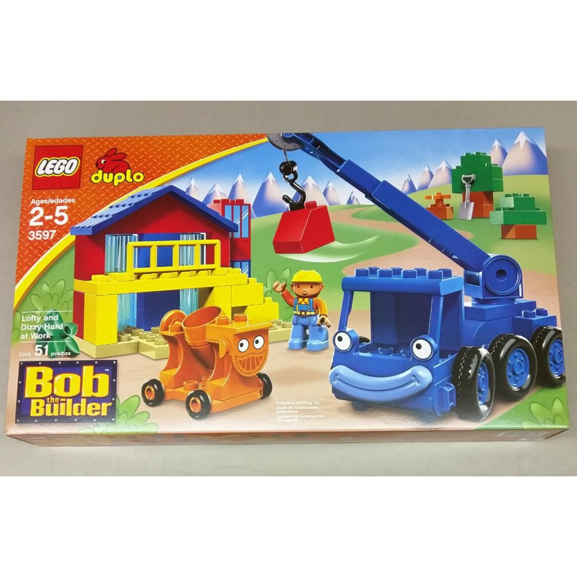 Lego Duplo Bob The Builder 3597 Lofty and Dizzy Hard at Work Crane Mixer