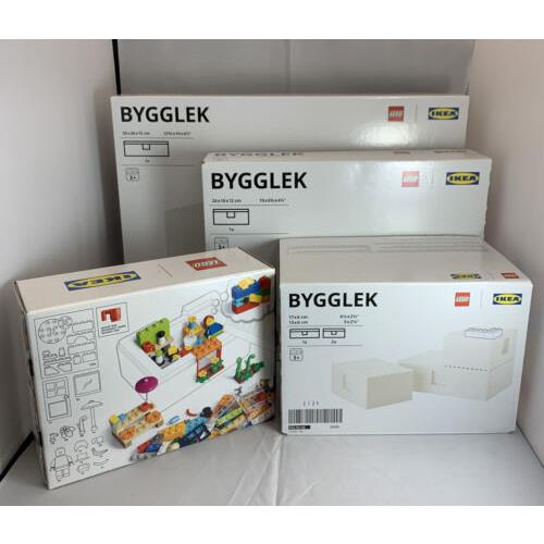 Complete Set - Ikea Bygglek Lego Box with Lid Brick Sets