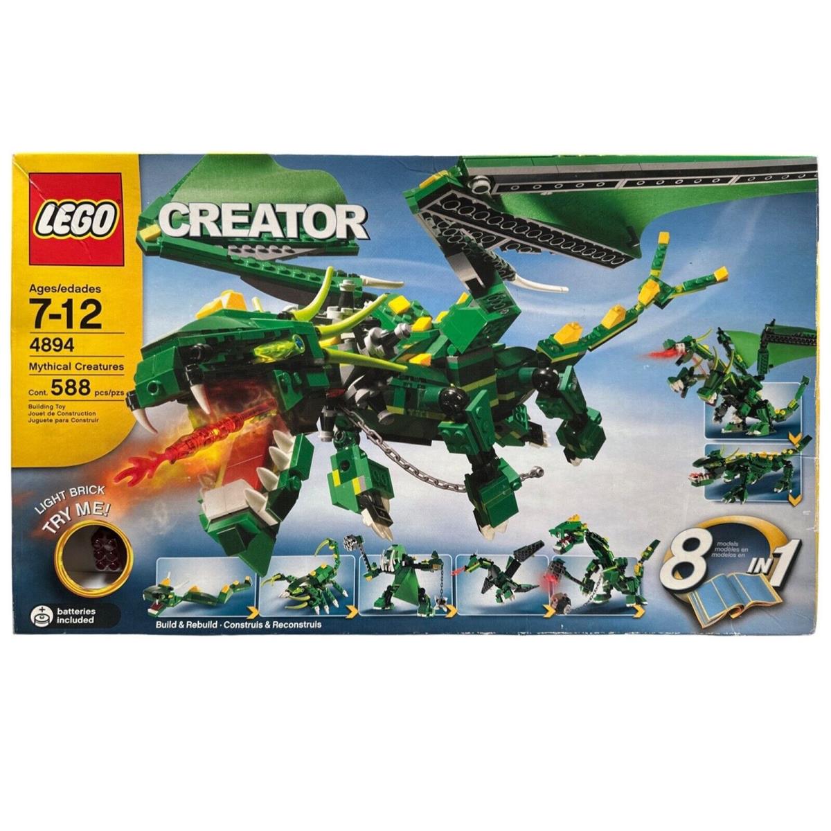 Lego Creator 4894 Mythical Creatures 8 in 1 Working Light