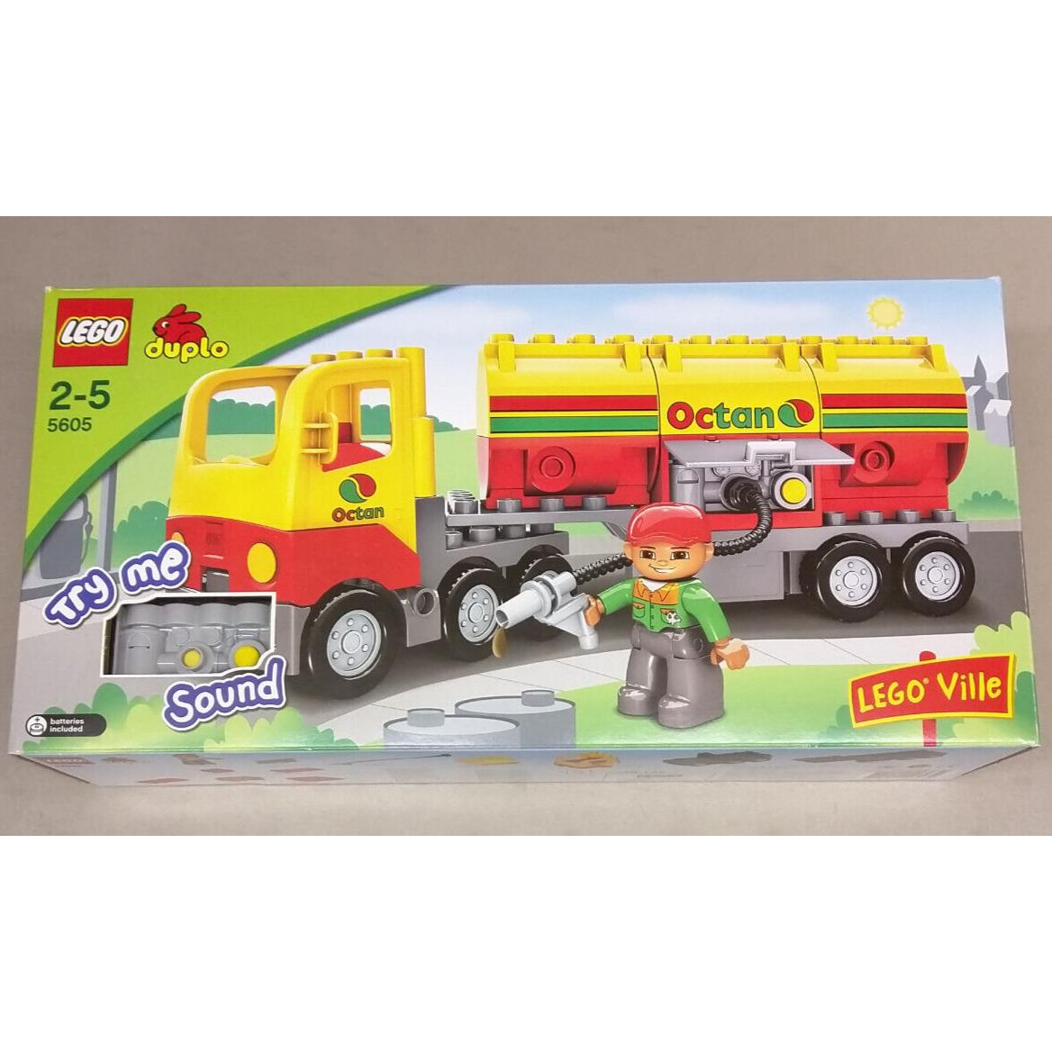 Lego Ville Duplo 5605 Tanker Truck Rare Semi Fuel Gas Big Rig Sound Brick