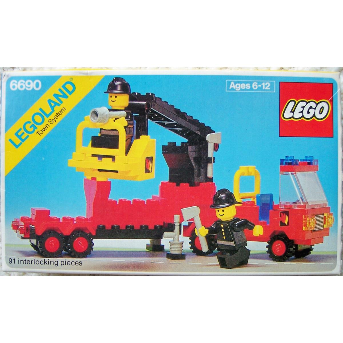 Lego Town 6690 Snorkel Pumper Vintage Fire Truck Emergency Rescue City