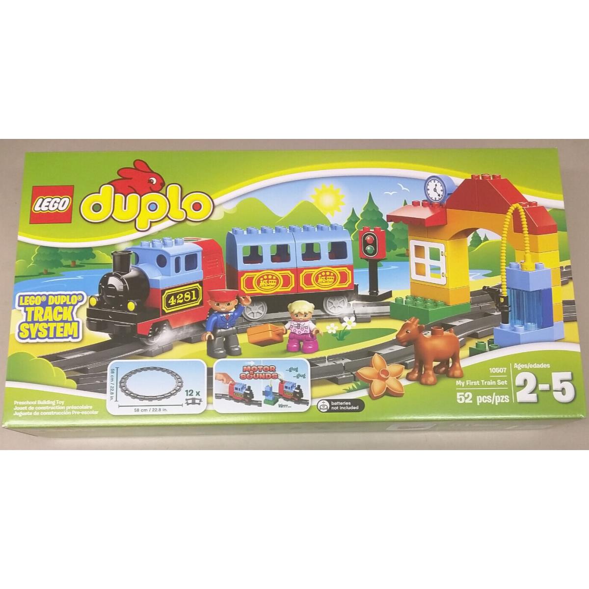 Lego Duplo 10507 My First Train Set Motor Sound Railroad Cars Tracks Station