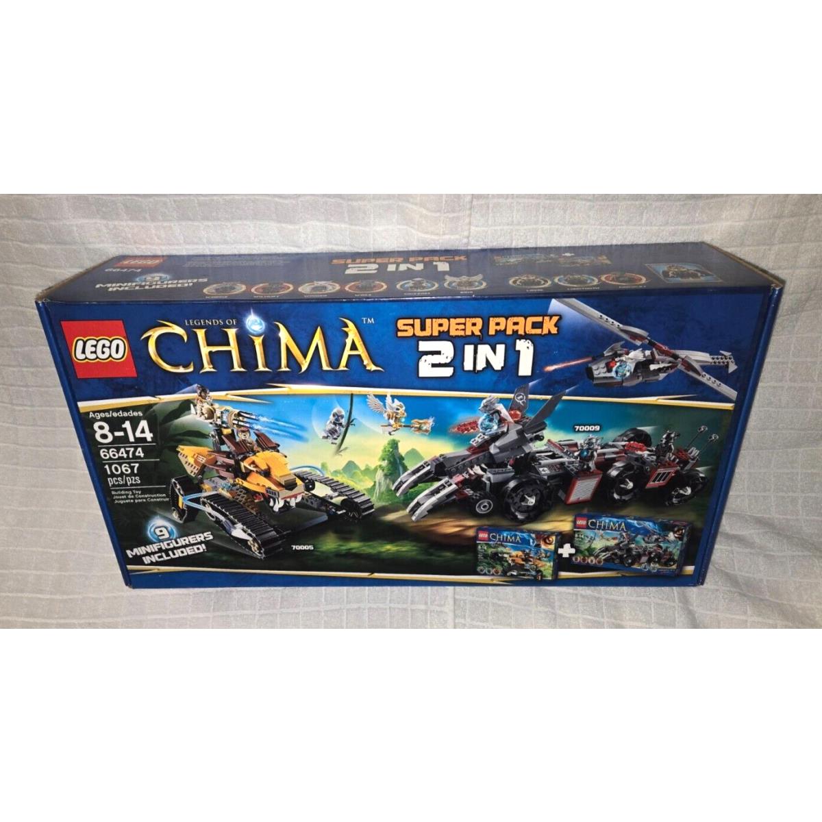 Legends of Chima Lego 66474 Super Pack 2 in 1 Set with 9 Minifigures - 1067 Pcs