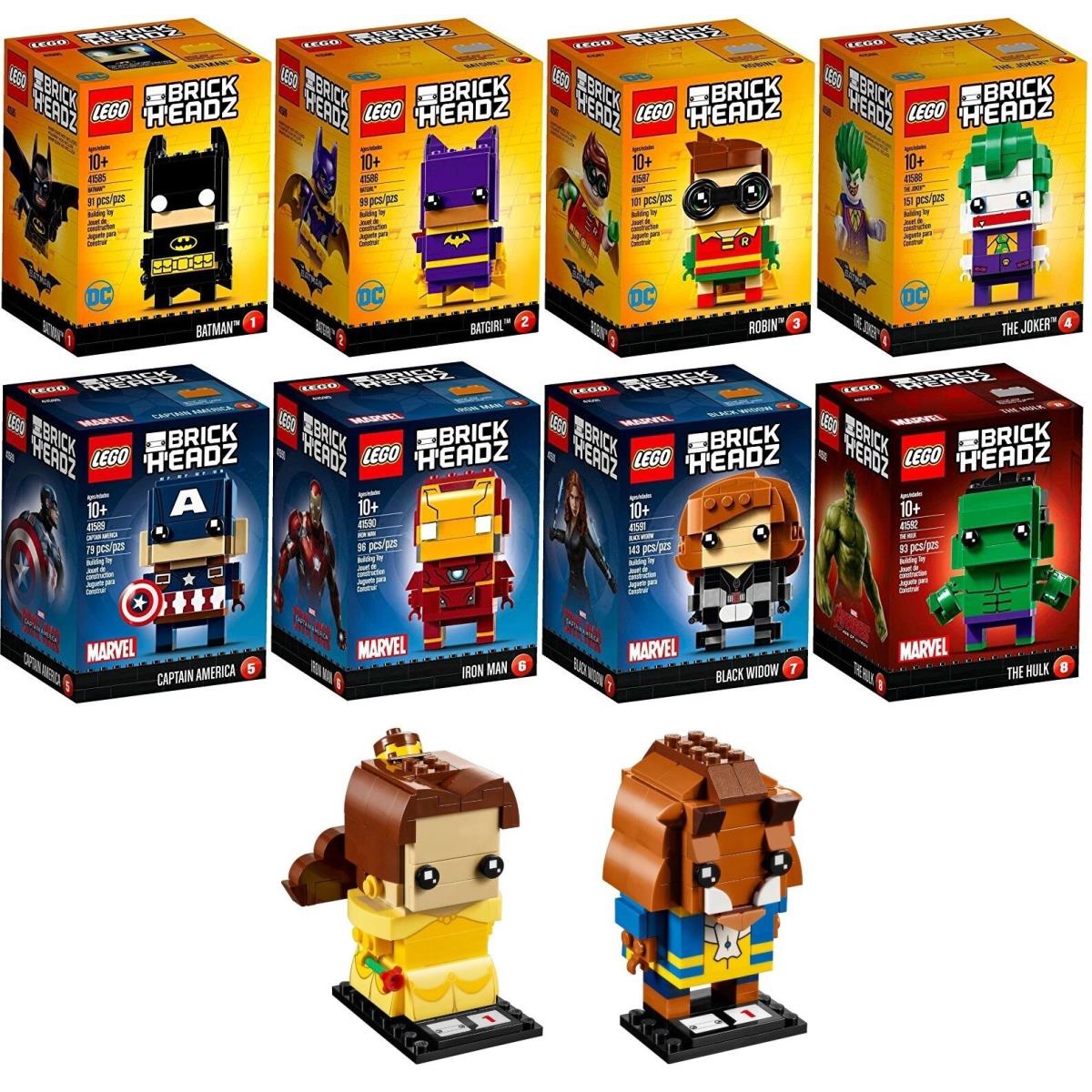 Lego Brickheadz - 10-Pack Complete Set Building Toys Disney Marvel DC