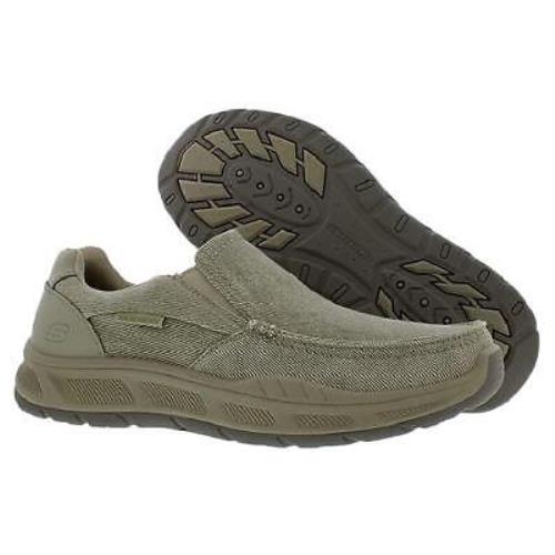 Skechers Men`s Relaxed Fit Memory Foam Loafers Shoes in Taupe