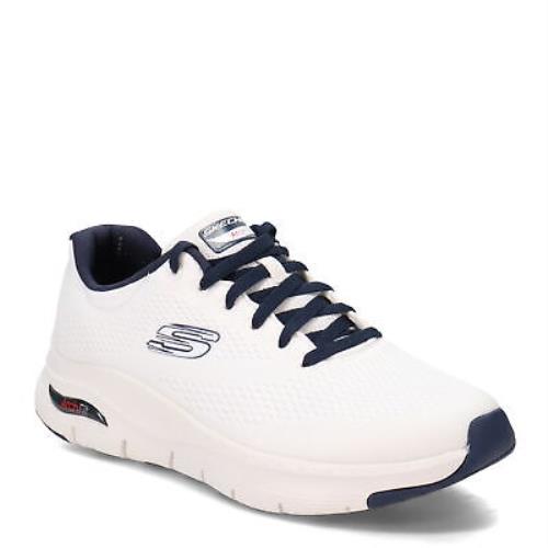 Men`s Skechers Arch Fit Walking Shoe 232040-WNV White Navy Synthetic-and-mesh