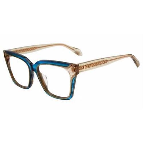 Just Cavalli VJC002V Eyeglasses Shiny Striped Green/blue
