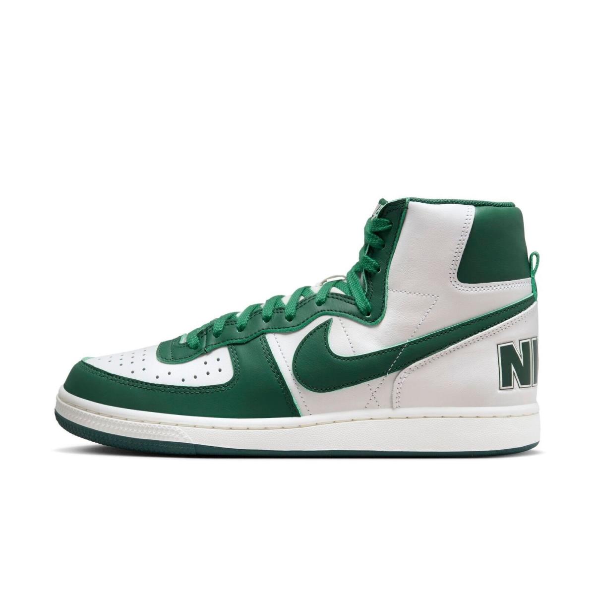 Nike Mens Terminator High Basketball Shoes FD0650 100 - SWAN /NOBLE GREEN-SAIL