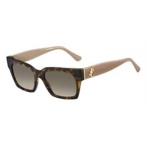 Jimmy Choo Jo/s Onsha Dark Havana Square Brown Gradient 52mm Women`s Sunglasses