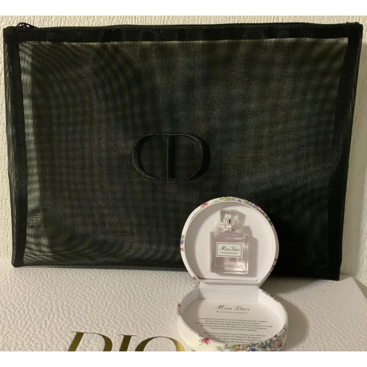 Miss Dior Blooming Bouquet Mini Perfume Coffret Travel Size Makeup Bag