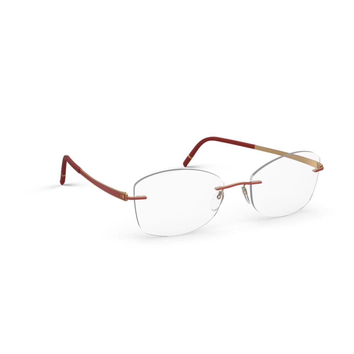 Silhouette Eyeglasses Momentum 53/17/140 Gold Sienna Red 5529/HD-3020 Rimless