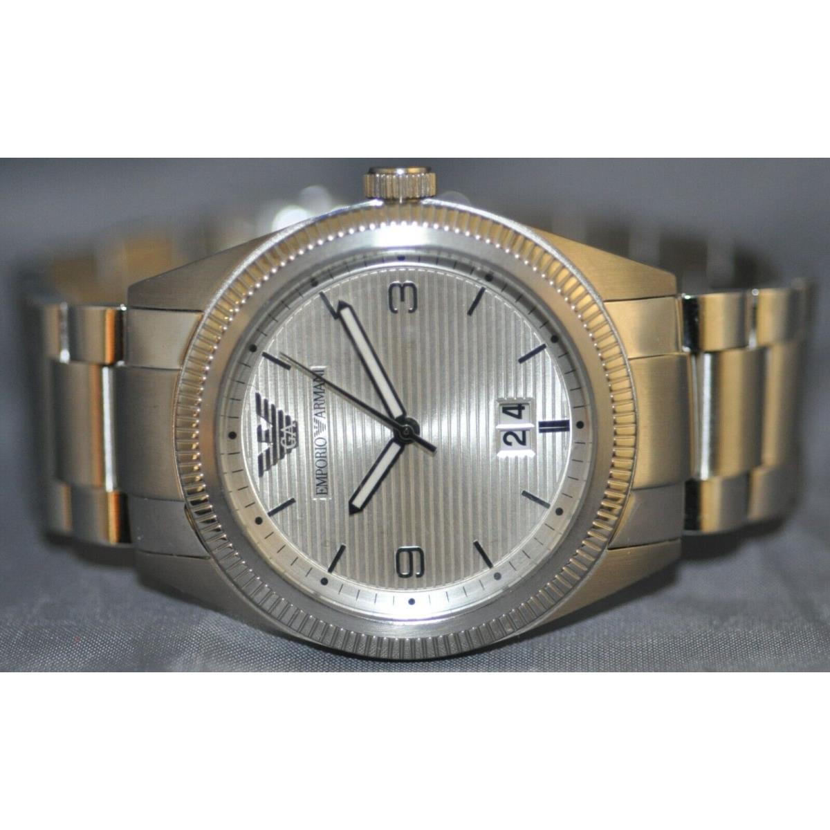 Emporio Armani Men`s Silver Dial Stainless Steel Watch AR5894