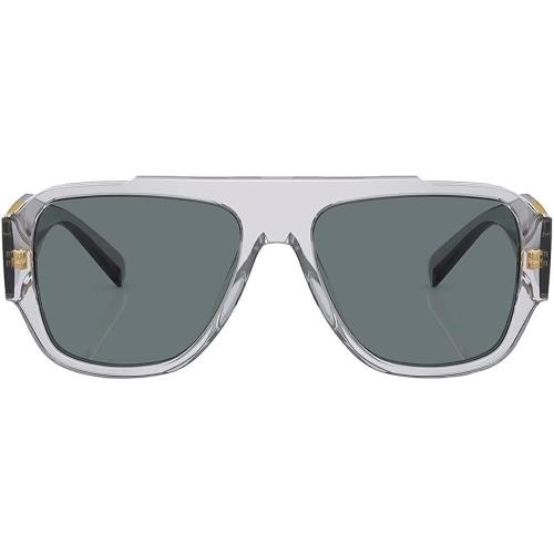 Versace VE 4436U 530580 Transparent Grey Plastic Pillow Sunglasses Blue Lens