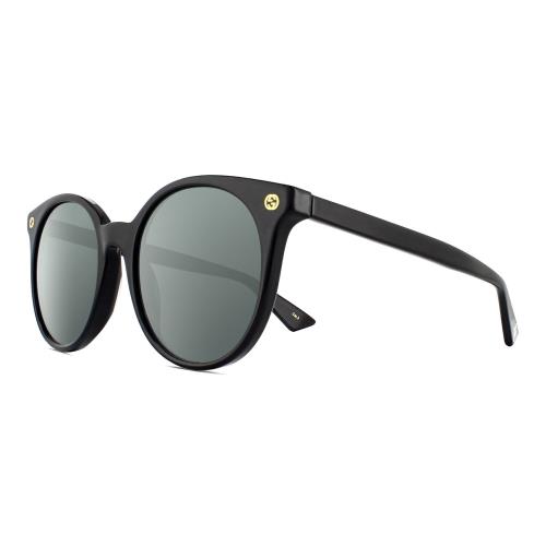 Gucci GG0091S Women Round Designer Polarized Sunglasses Black Gold 52mm 4 Option