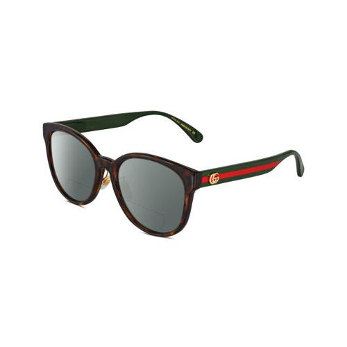 Gucci GG0854SK Women`s Polarized Bifocal Sunglasses in Havana Tortoise Gold 56mm Grey
