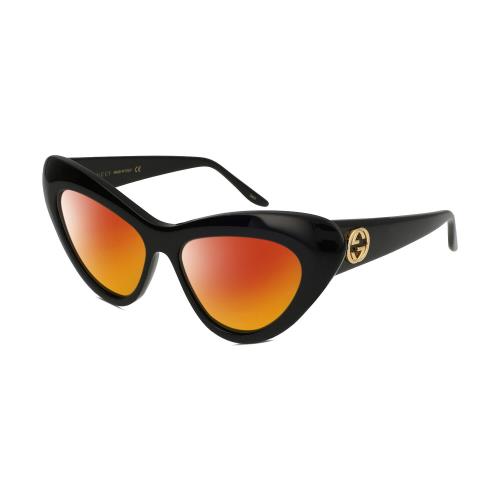 Gucci GG0895S Women`s Cat Eye Polarized Sunglasses in Black Gold 54 mm 4 Options Red Mirror Polar