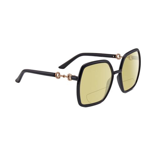 Gucci GG0890S Women`s Polarized Bifocal Sunglasses in Black Gold 55mm 41 Options Yellow