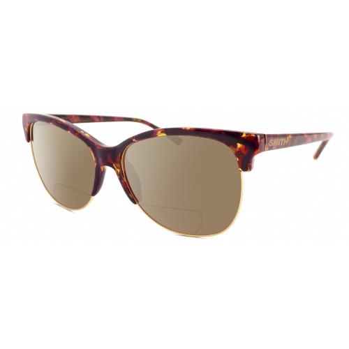 Smith Optics Rebel Cateye Polarized Bifocal Sunglasses Tortoise Purple Gold 58mm Brown