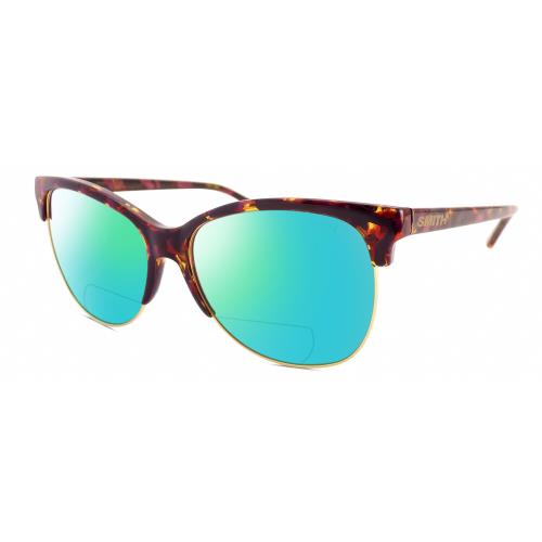 Smith Optics Rebel Cateye Polarized Bifocal Sunglasses Tortoise Purple Gold 58mm Green Mirror