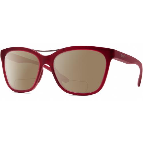 Smith Optics Cavalier-lpa Cat Eye Polarized Bifocal Sunglasses Red Gunmetal 55mm