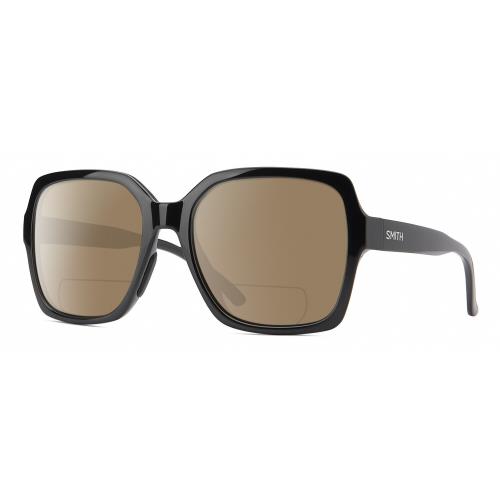 Smith Optics Flare-807 Womens Polarized Bifocal Reading Sunglasses in Black 57mm Brown