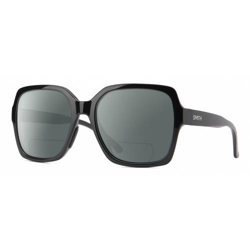 Smith Optics Flare-807 Womens Polarized Bifocal Reading Sunglasses in Black 57mm Grey