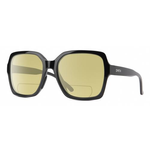 Smith Optics Flare-807 Womens Polarized Bifocal Reading Sunglasses in Black 57mm Yellow