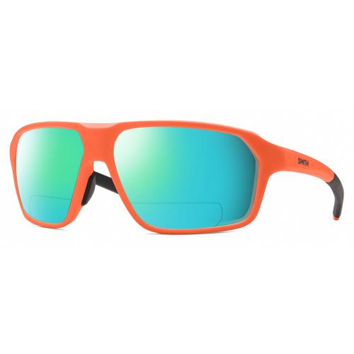 Smith Optics Pathway-69I Men Polarized Bifocal Reading Sunglass Neon Orange 62mm Green Mirror