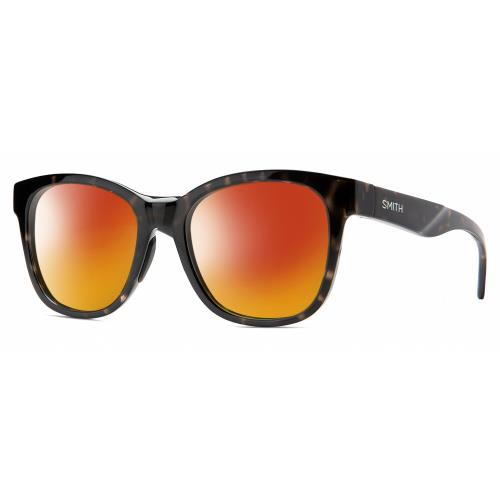 Smith Optics Caper-WR7 Unisex Polarized Sunglasses in Black Tortoise Havana 53mm Red Mirror Polar
