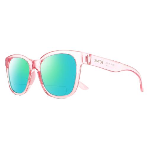 Smith Optics Caper Women`s Polarized Bifocal Sunglasses Crystal Blush Pink 53 mm Green Mirror