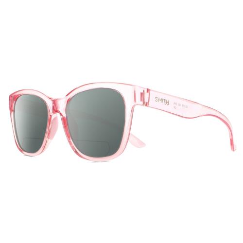 Smith Optics Caper Women`s Polarized Bifocal Sunglasses Crystal Blush Pink 53 mm Grey