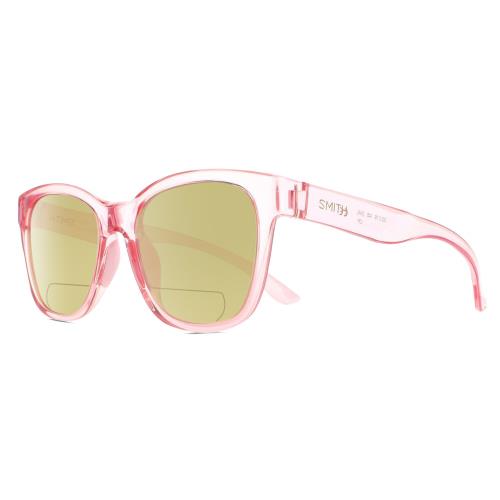 Smith Optics Caper Women`s Polarized Bifocal Sunglasses Crystal Blush Pink 53 mm Yellow