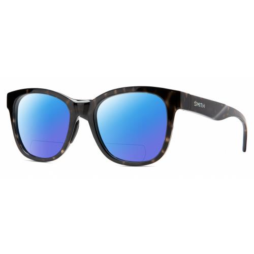 Smith Optics Caper Unisex Polarize Bifocal Sunglasses Black Tortoise Havana 53mm Blue Mirror