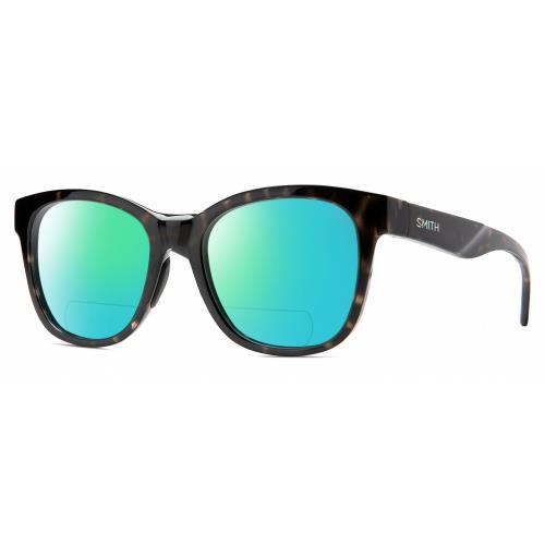 Smith Optics Caper Unisex Polarize Bifocal Sunglasses Black Tortoise Havana 53mm Green Mirror