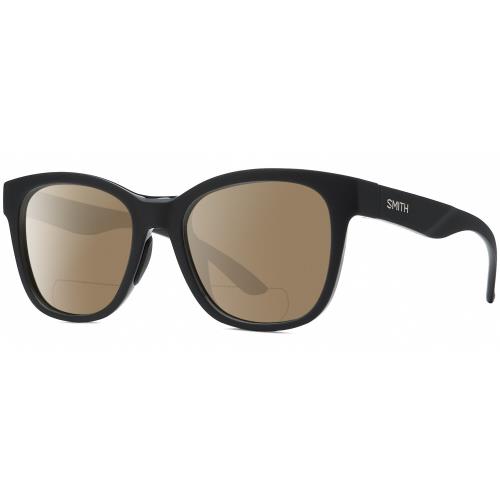 Smith Optics Caper-807 Unisex Polarized Bifocal Reading Sunglasses in Black 53mm Brown