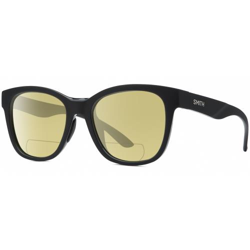 Smith Optics Caper-807 Unisex Polarized Bifocal Reading Sunglasses in Black 53mm Yellow