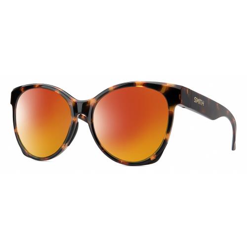 Smith Optics Fairground-086 Womens Polarized Sunglass Tortoise Havana Amber 55mm Red Mirror Polar