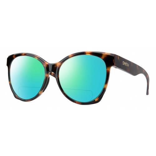 Smith Optics Fairground Womens Polarized Bifocal Sunglasses Tortoise Havana 55mm Green Mirror