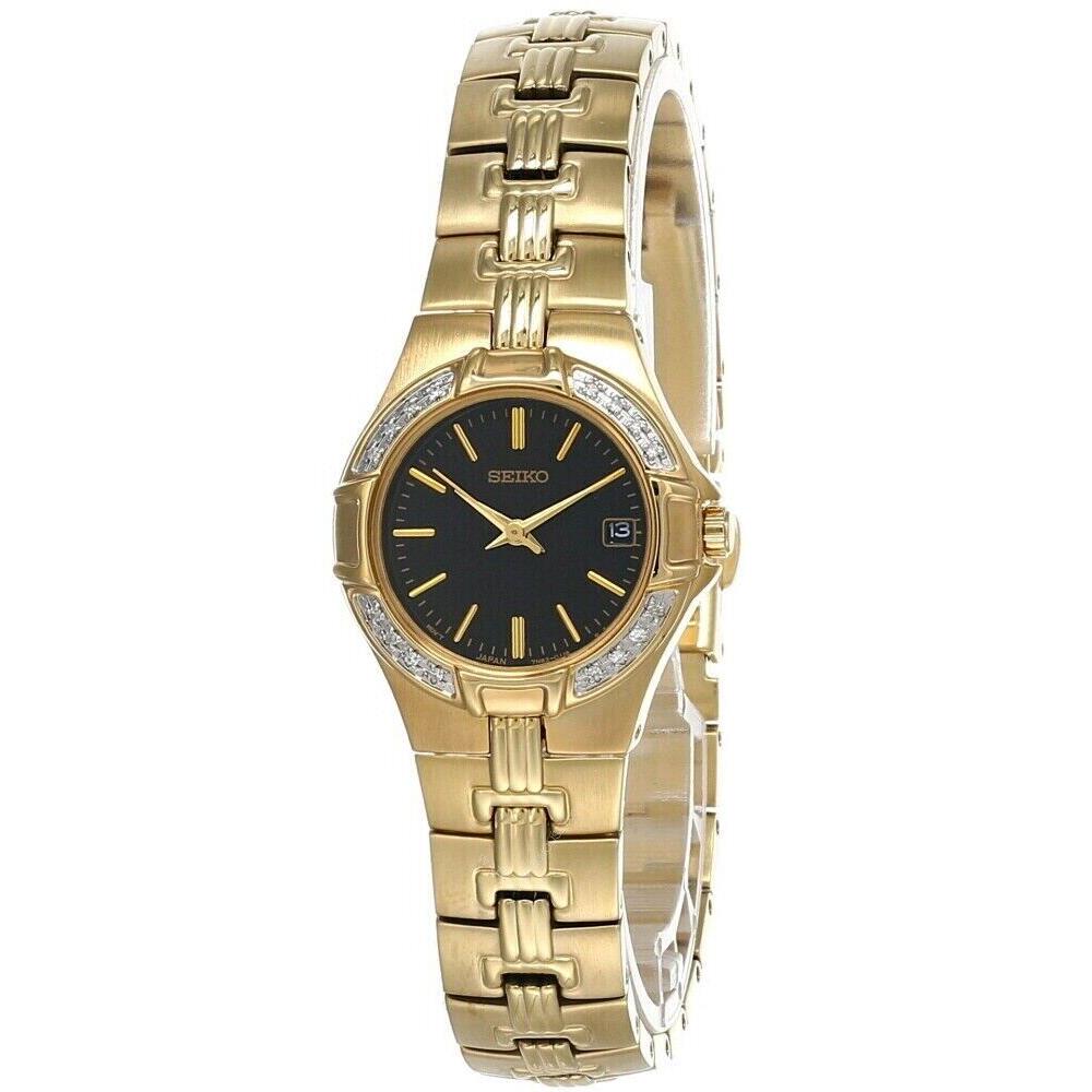 Seiko 25MM Black Dial S-steel Bracelet Women`s Watch SXDA44