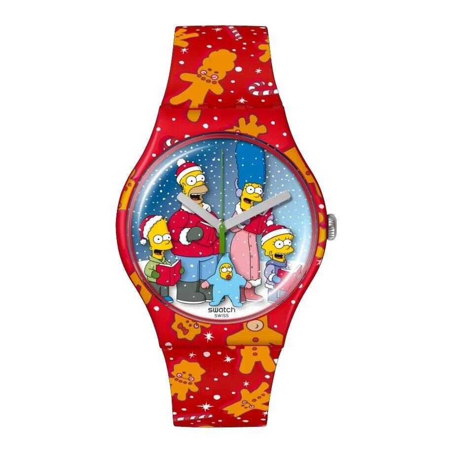 Swatch SUOZ361 The Simpsons Collection Wondrous Winter Wonderland Analog Watch