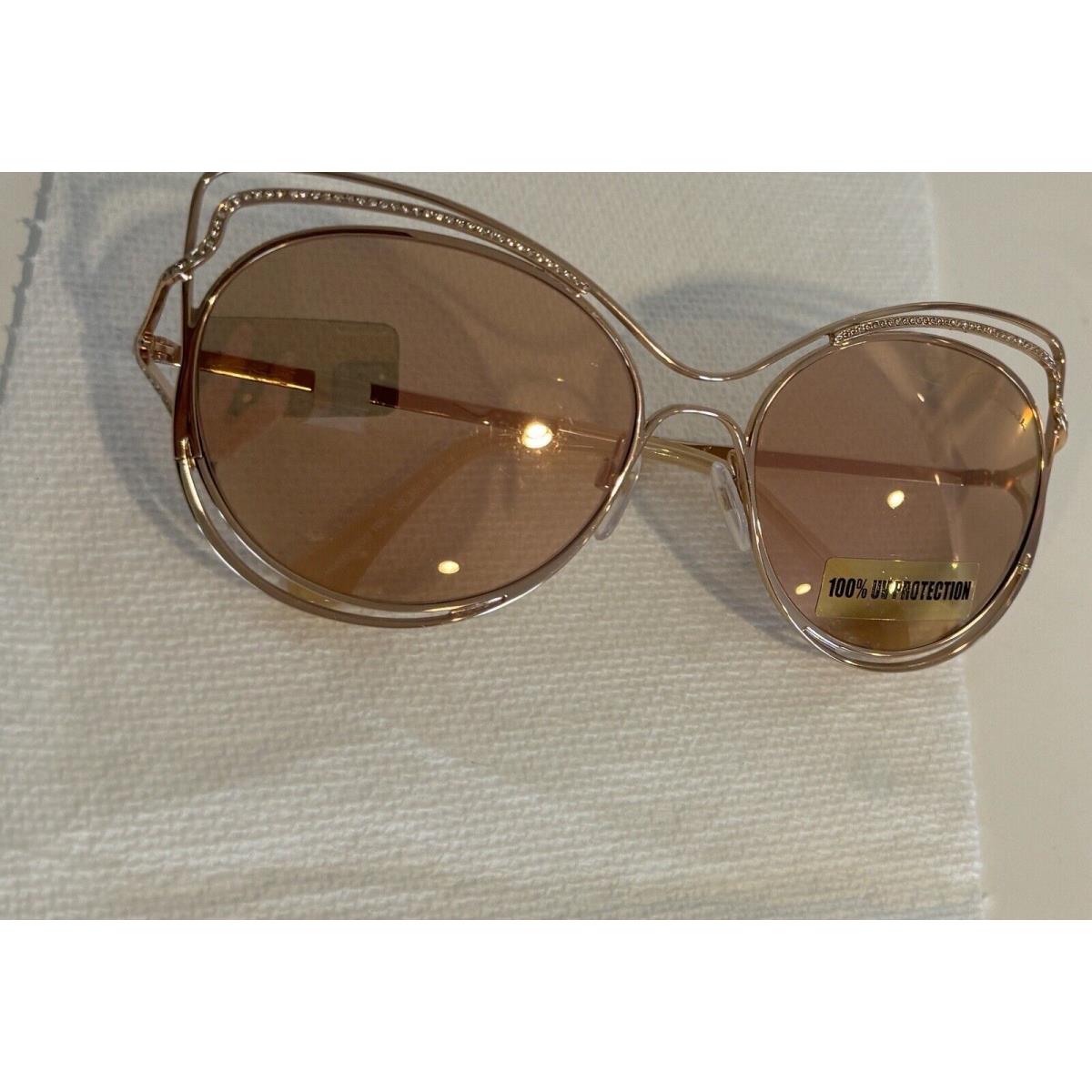 Roberto Cavalli Monteriggioni RC1090 RC/1090 32G Gold Cat Eye Sunglasses 58mm